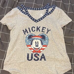 Disney Gray Mickey USA Short Sleeve Tee